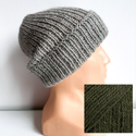 KIARA Turn-Up Beanie 100% Alpaca 7895 Dark Green