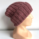 LAURIN Mütze mit Umschlag aus 100% Alpaka 9024 ciemny blush