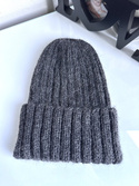 LAURIN Turn-Up Beanie 100% Alpaca 506 Dark Grey