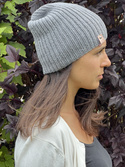 NANA – czapka beanie z wełny baby merino 19 szary, ręcznie robiona