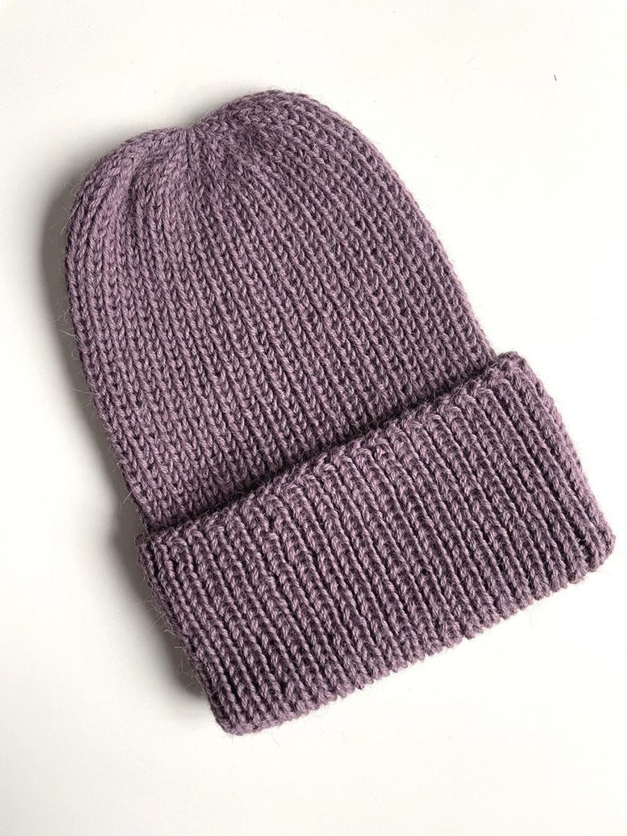 KIARA Turn-Up Beanie 100% Alpaca 3800 fiołkowo różowy