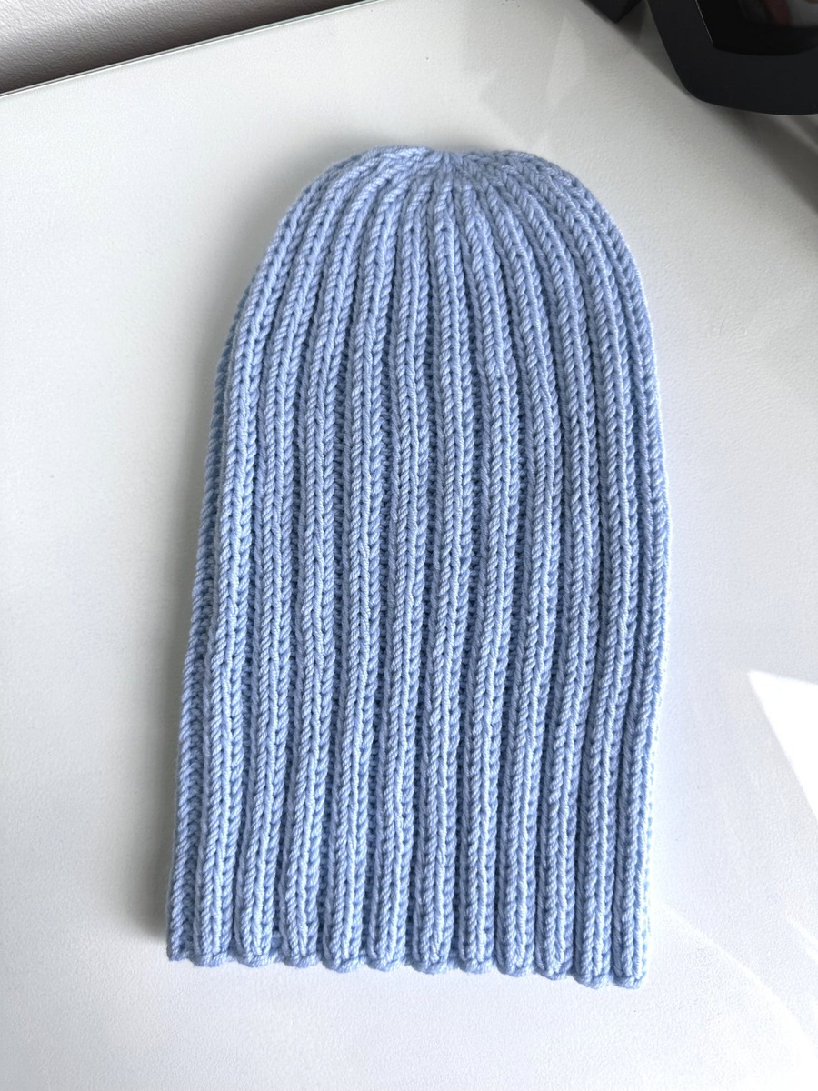 HELLI – czapka zimowa damska beanie z wełny baby merino 11 Błękitny Stalowy