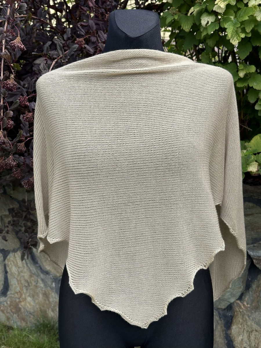 Chusta gładka, symetryczna, 100% Kaszmir Jasny Beż