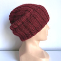 LAURIN Mütze mit Umschlag 100% Alpaka 3650 Bordeaux