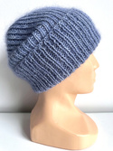 AUREA – ręcznie robiona czapka beanie baby merino + moher i jedwab 37/39 Jasna Lawenda