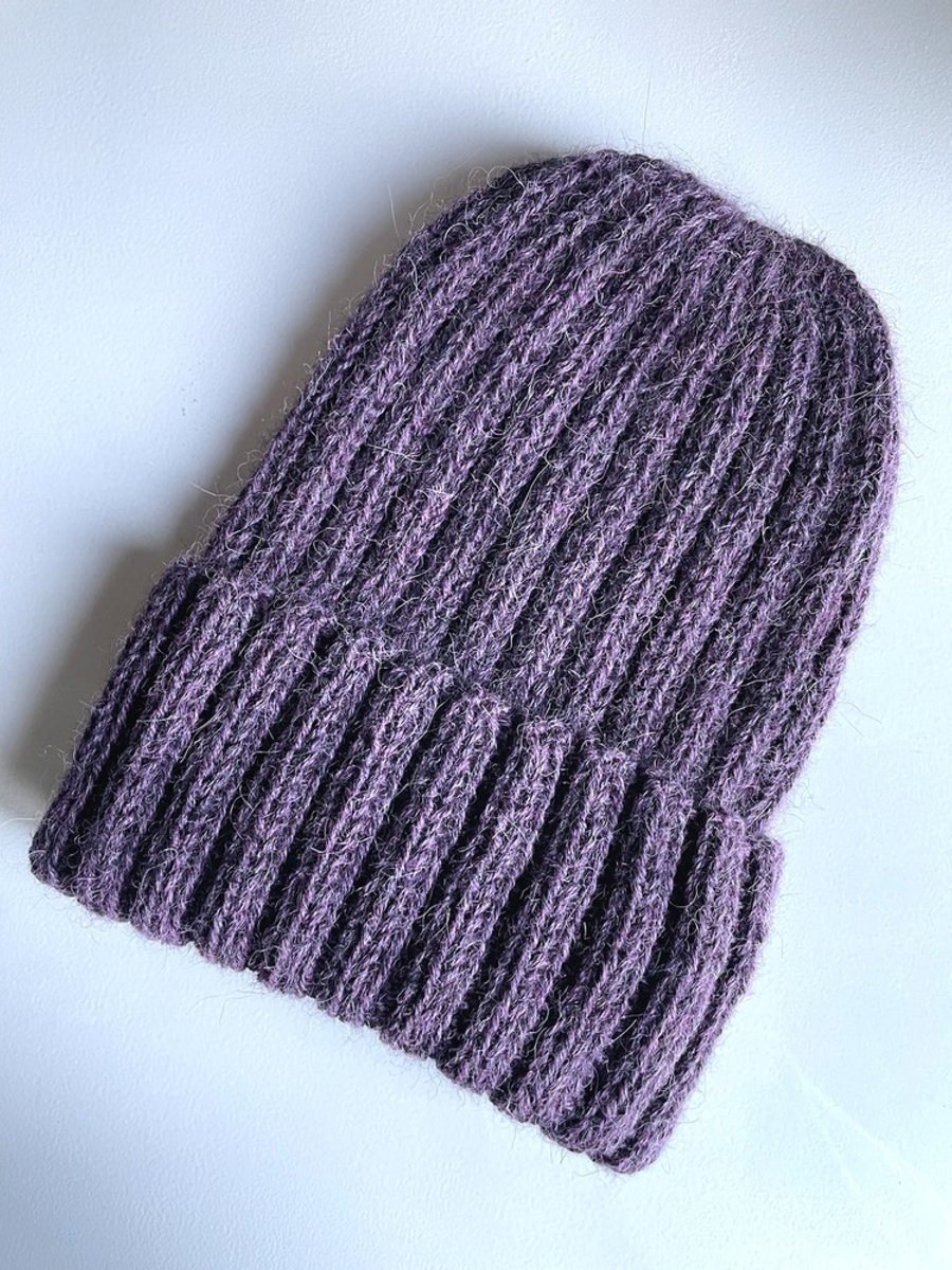 LAURIN Beanie 100% Alpaca 9023 Fioletowa Mgiełka