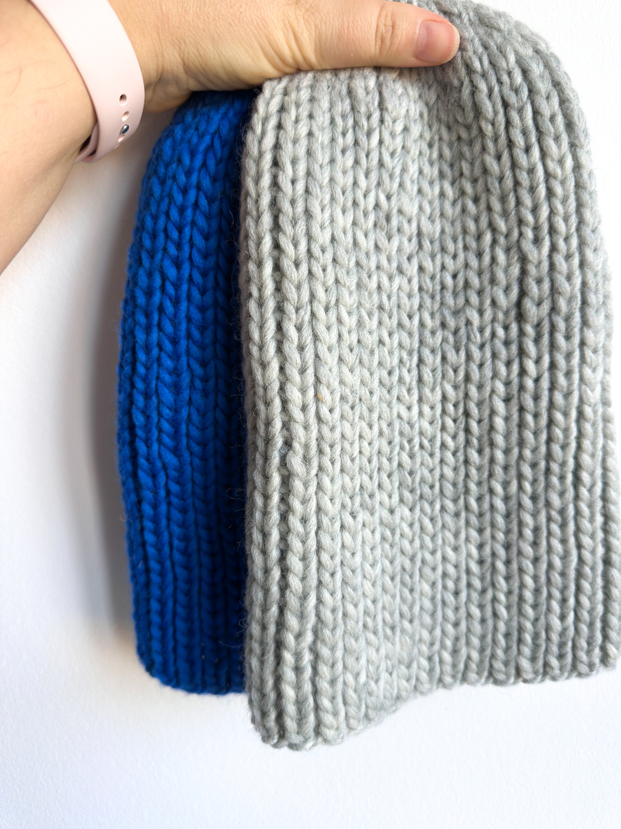 Ręcznie robiona czapka damska JANKA 100% Wełna owcza 53 Jasny Szary