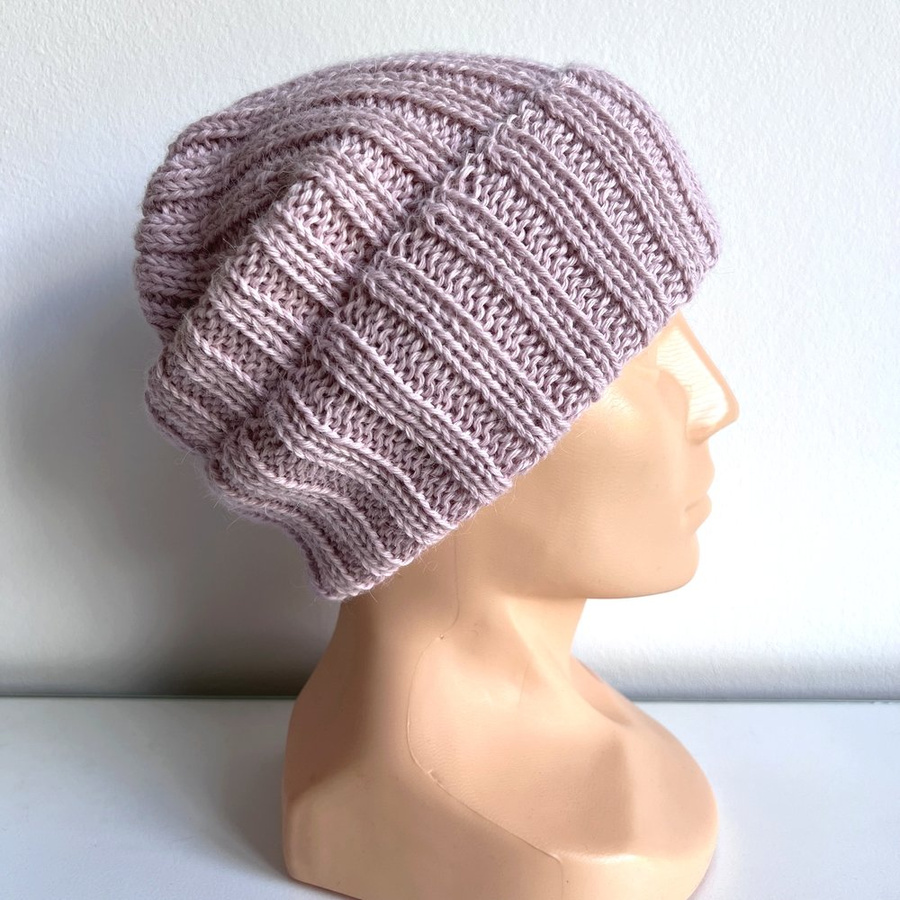 LAURIN Alpaca Beanie 100% Alpaca 3112 Pink with a Hint of Beige