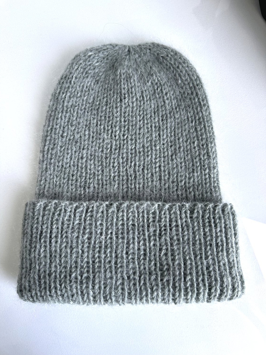 AUREA – ręcznie robiona czapka beanie baby merino + moher i jedwab dziecięca/damska 50/34 Zielona Szałwia