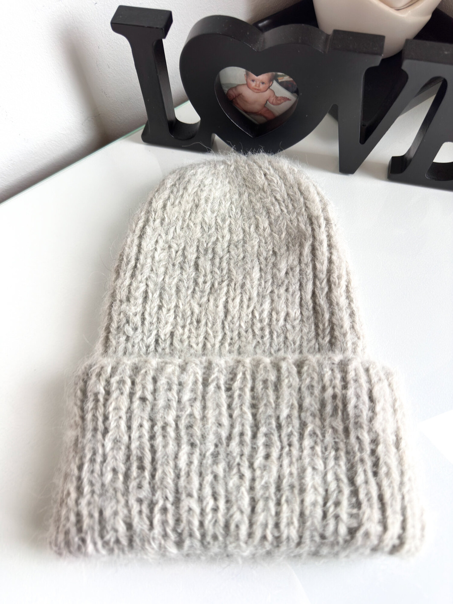 WATA CUKROWA 2.0 – czapka z alpaki i merynosa damska 03/9020 perłowy szary