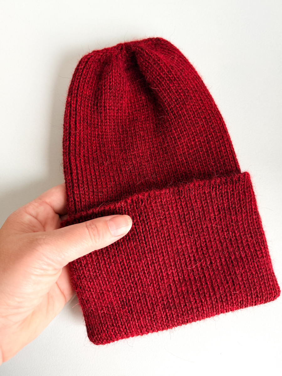 Czapka wywijana HELEN 100% Alpaka 3650 bordowy