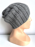 HELLI – czapka zimowa damska beanie 100% baby merino 19 szary