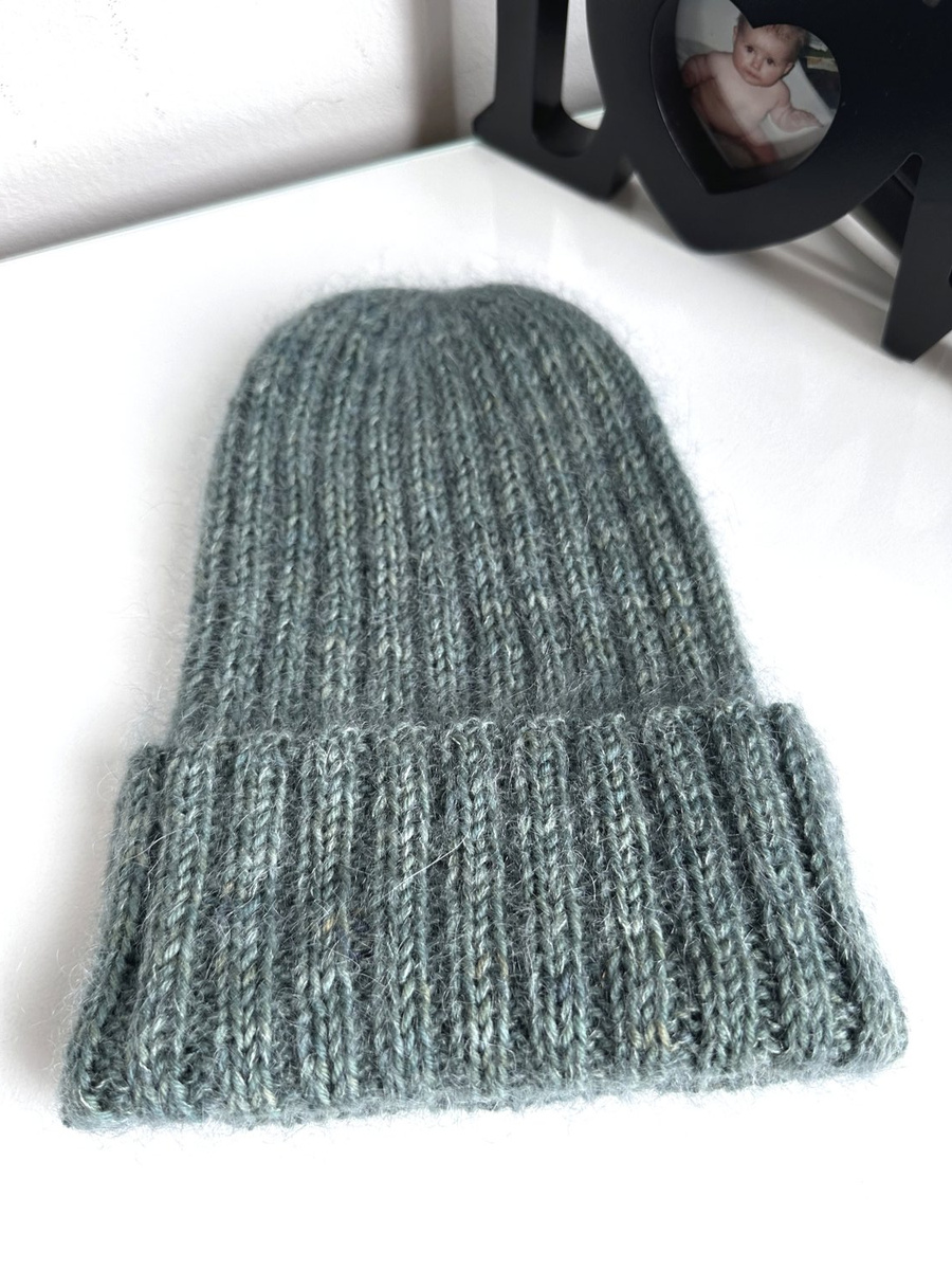 Ręcznie robiona czapka beanie AUREA 100% Ręcznie farbowana Baby Merino plus moher i jedwab Ziołowy Ogródek - edycja limitowana