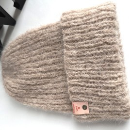 WATA CUKROWA Women's Alpaca and Merino Wool Beanie 15 Beige