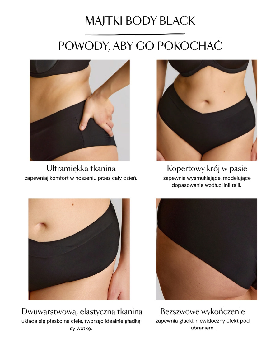 Bezszwowe majtki Sculptresse by Panache BODY 11484 Deep Brief Black
