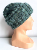 DAISY – czapka beanie ręcznie farbowana baby merino + moher i jedwab 3265 Forest Night