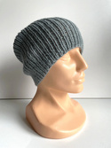 KIARA – czapka beanie z alpaki 100% 7139 niebieski mineralny damska zimowa