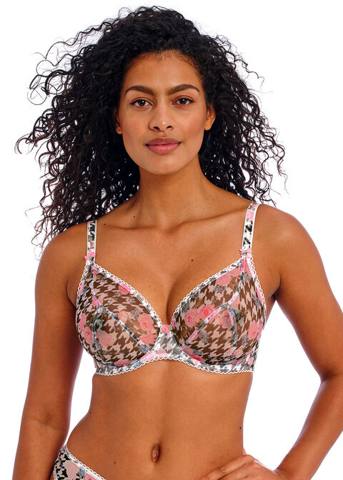 KOMPLET - Bielizna Freya ROSE BLOSSOM Multi AA402402MUI Uw Plunge Bra + AA402450MUI Brief (30F + M)