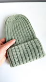 LAURIN Beanie 100% Alpaca 9038 zielona szałwia