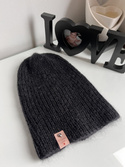 Handmade women's hat AUREA 100% Baby Merino plus mohair and silk 21/02 Black