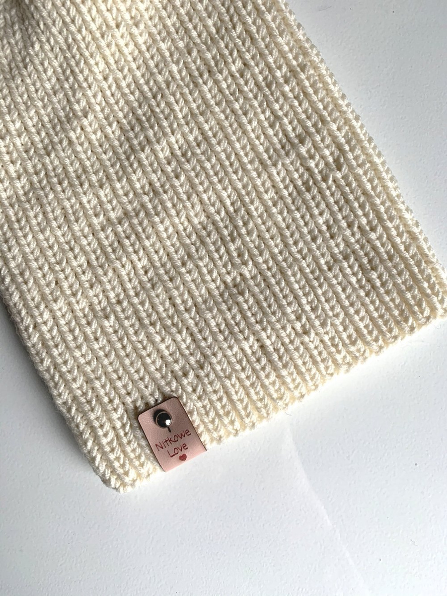 NANA Beanie-Mütze aus Merinowolle 100% Baby-Merinowolle 02 Ecru