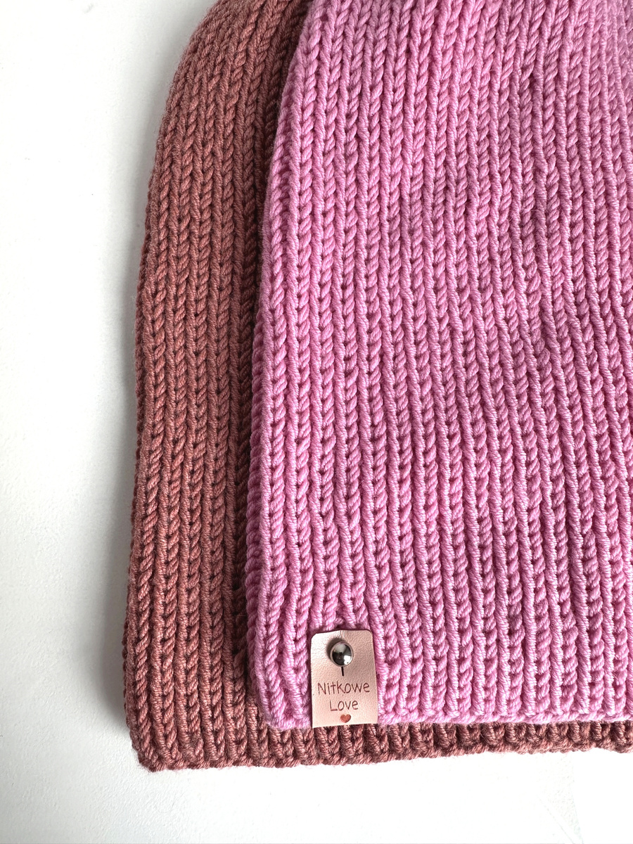 NANA – czapka beanie z wełny merino 100% Baby Merino 07 Różowy