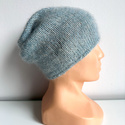 SOPHIA – czapka beanie handmade baby merino + moher i jedwab damska 43/44 Jasny Morski