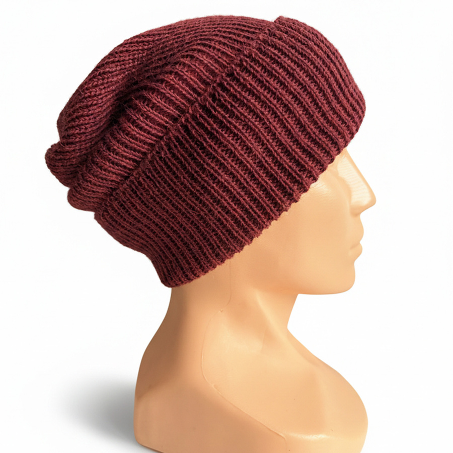 Czapka wywijana HELEN 100% Alpaka 9040 ostrokrzew