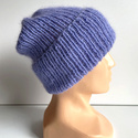 AUREA – ręcznie robiona czapka beanie baby merino + moher i jedwab damska dziecięca 25/11 Lawenda