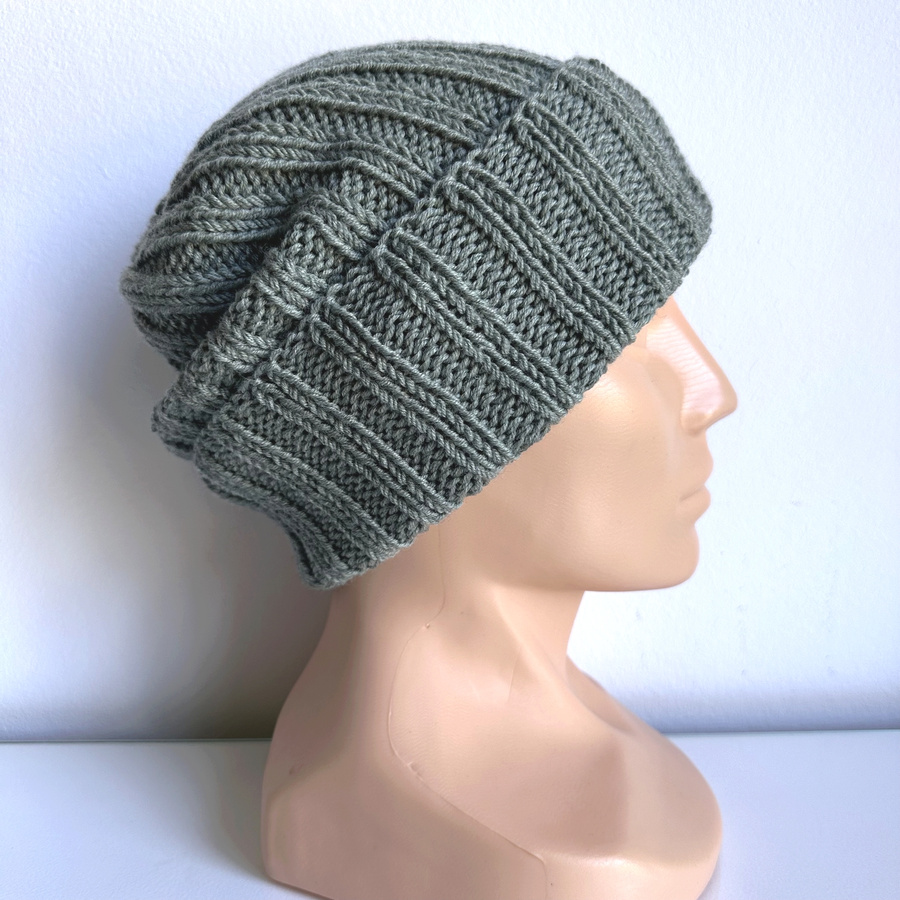 HELLI – czapka merino beanie wywijana 100% baby merino 50 Zielona Szałwia