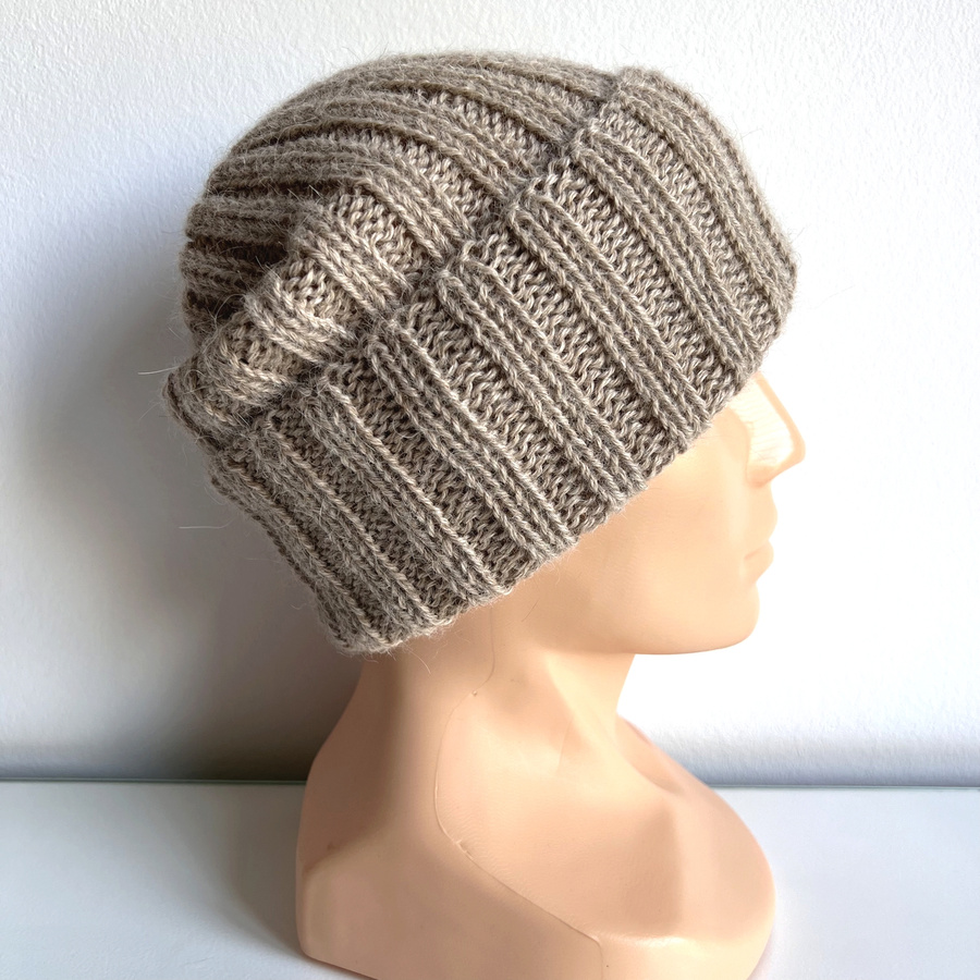 LAURIN Turn-Up Beanie 100% Alpaca 2020 Jasny Nugat Beige