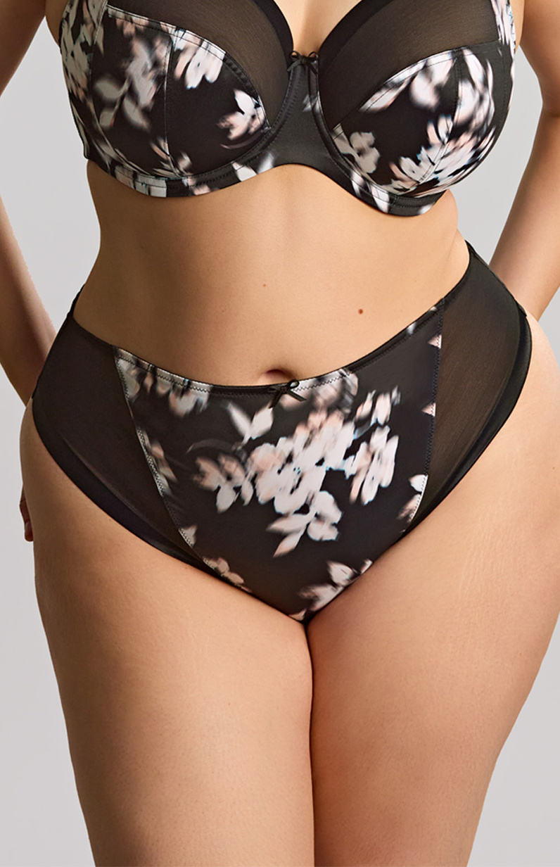 Majtki brazylijskie Sculptresse by Panache BLISS 10683A Brazilian Brief Black Floral