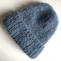 Ręcznie robiona czapka damska WATA CUKROWA Alpaka z Merynosem 07 Jeans
