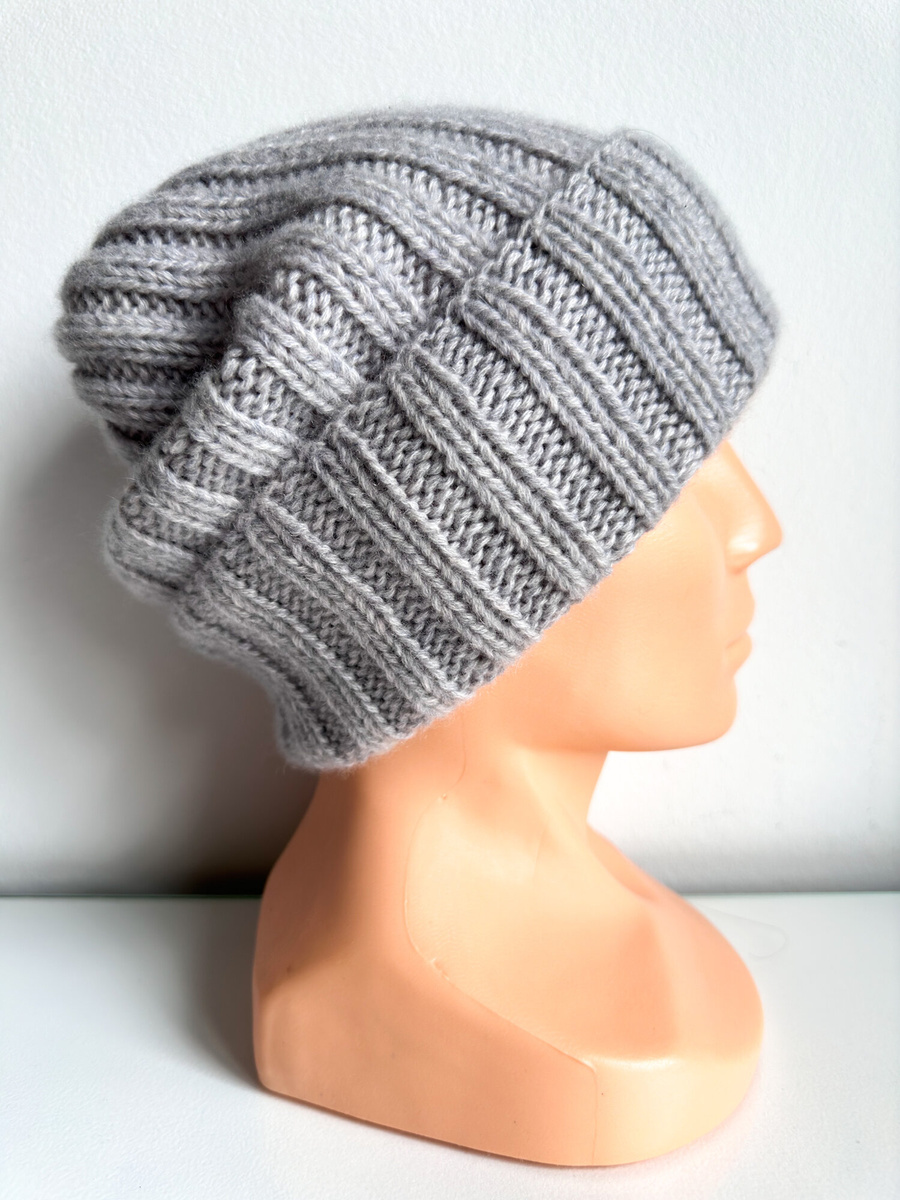 Wywijana czapka kaszmirowa 100% kaszmir 710 Fuji