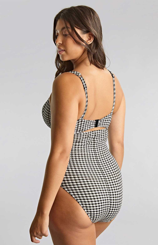 Strój kąpielowy jednoczęściowy Panache GINGHAM SW1720A Paloma Balcony Swimsuit Black Gingham