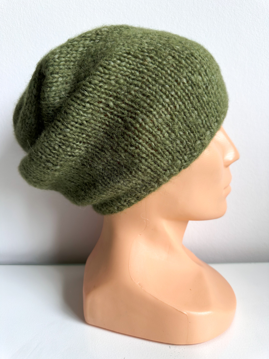CHMURKA Handmade Alpaca Beanie 47 Oregano Green