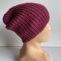 NANA – czapka beanie z wełny merino 100% Baby Merino 41 Śliwka