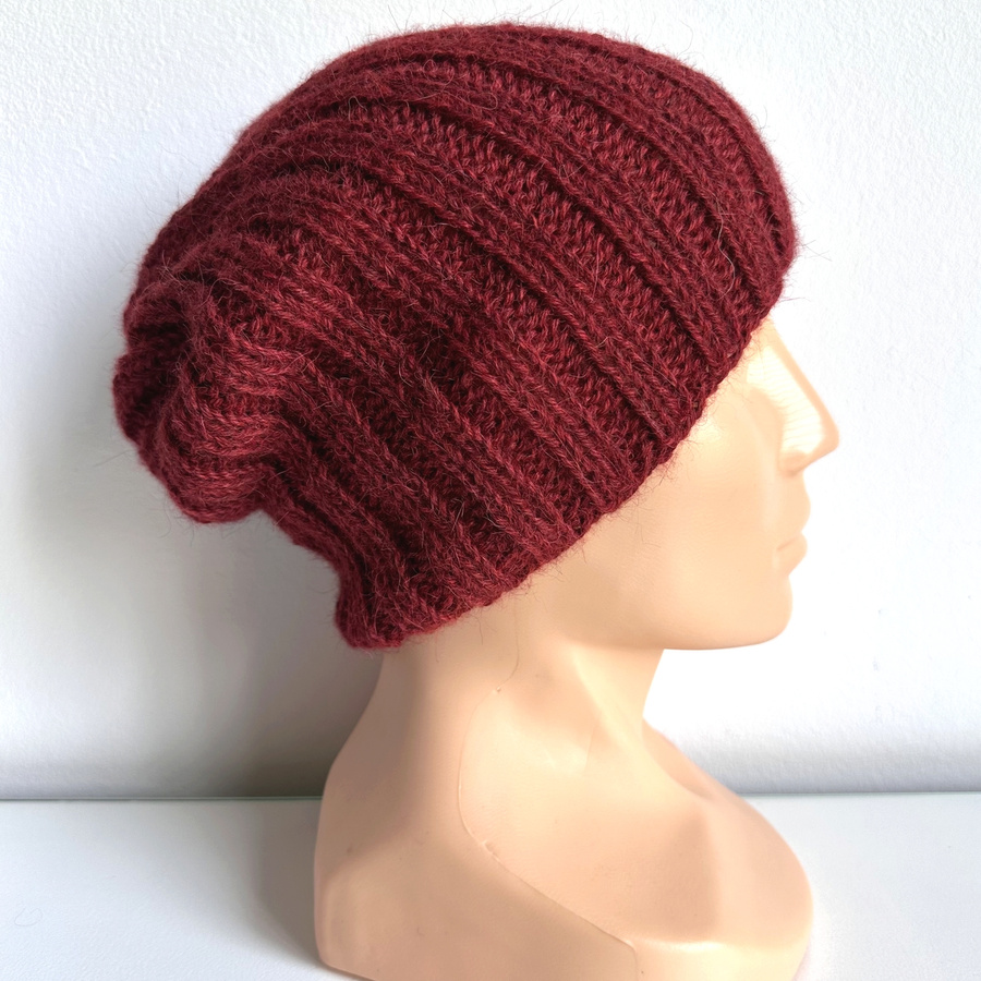 LAURIN – czapka zimowa beanie 100% alpaka 3650 bordowy