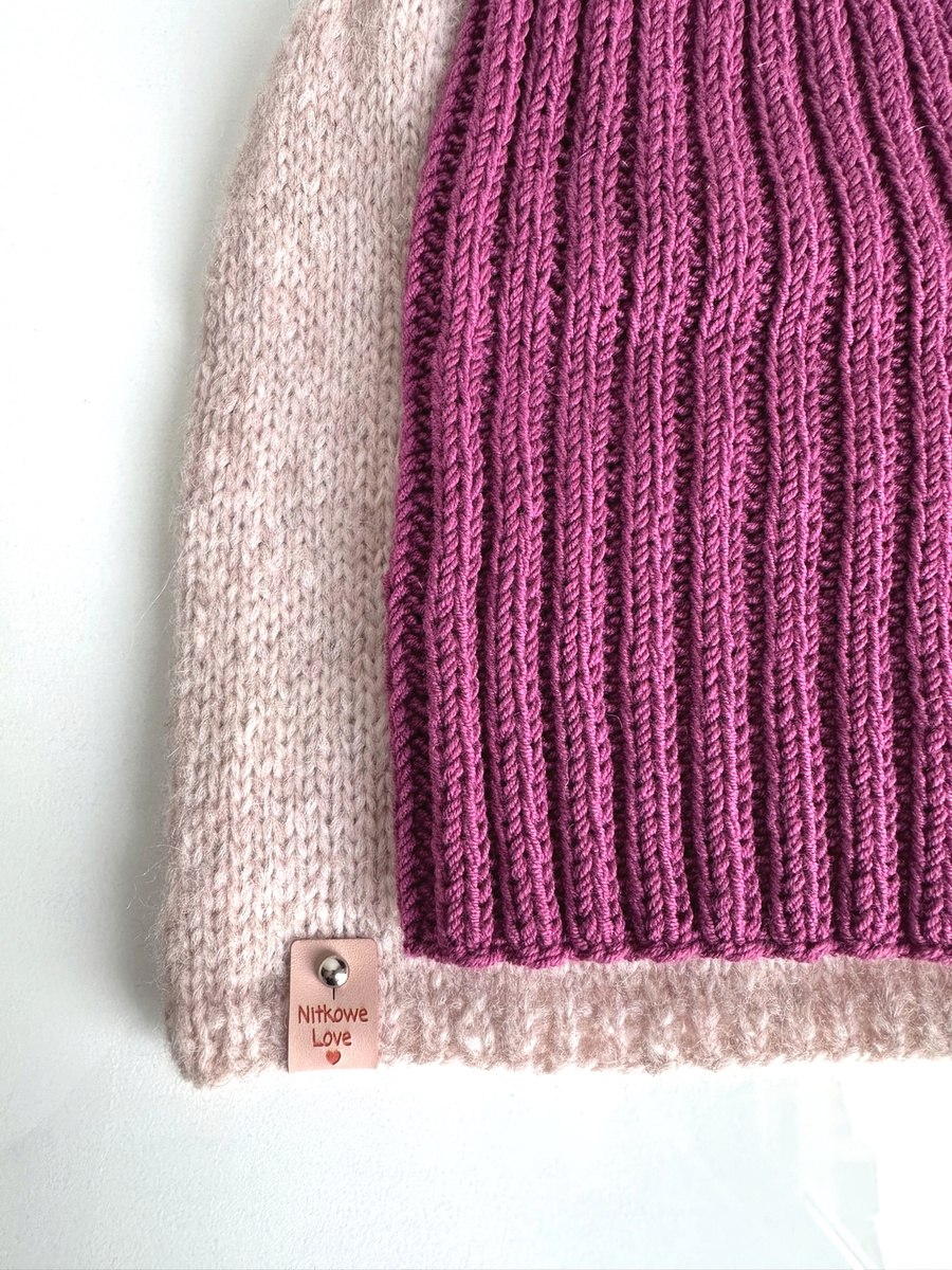 Czapka zimowa damska HELLI 100% Baby Merino 34 Wrzos