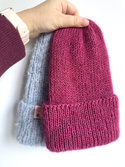 AUREA – czapka beanie handmade baby merino + moher i jedwab damska/dziecięca 41/17 Śliwka