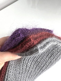 Handgemachte Damenmütze AUREA 100% Baby Merino plus Mohair und Seide 51/36 Bordeaux