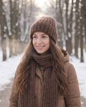 MIRA – ciepła czapka beanie handmade merino + moher i jedwab 50/56 jasny beż