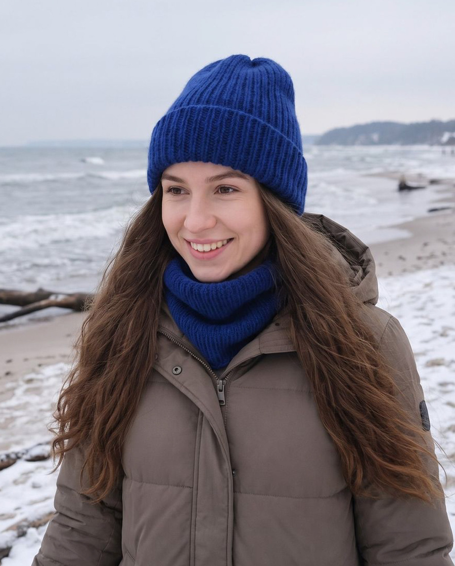 ELARA Turn-Up Cashmere and Silk Beanie 728 Vela Nitkowe Love