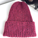 CHMURKA – czapka z alpaki damska wywijana 07 rubinowy