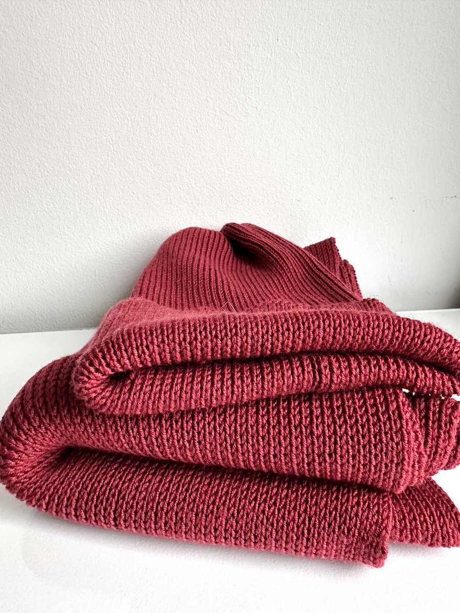 Wełniany komin zawijany 100% Baby Merino 51 Bordowy