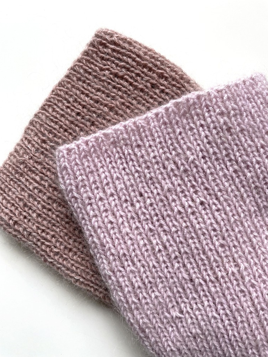 AUREA – ręcznie robiona ciepła czapka beanie merino + moher i jedwab damska 54/40 Pudrowy Różowy