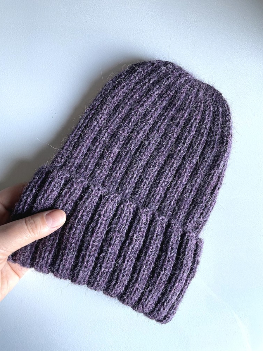 LAURIN Beanie 100% Alpaca 9023 Fioletowa Mgiełka