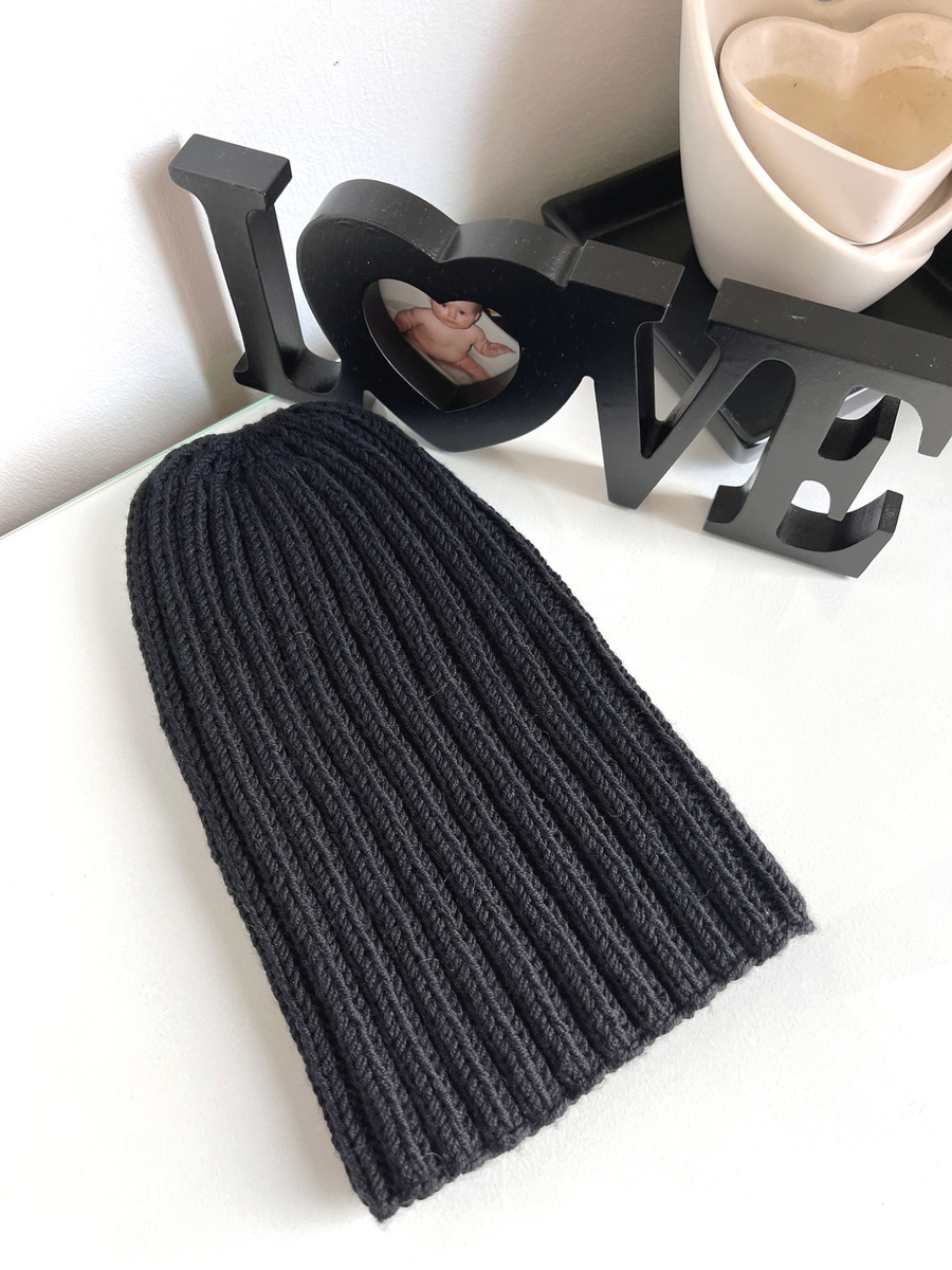 HELLI – czapka zimowa beanie z wełny baby merino 21 Czarny unisex