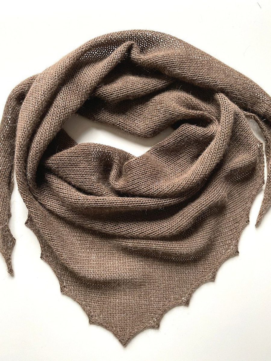 Chusta gładka, symetryczna, 100% Alpaka 607 Jasny Brąz