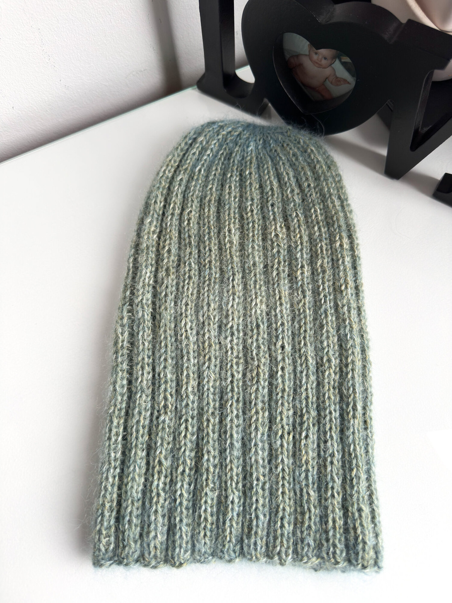 Ręcznie robiona Czapka MARGARET LE 100% Alpaka plus nitka moher z jedwabiem Miętowa